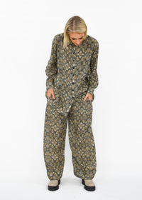 Gin Fizz Silk Pants - Tiles