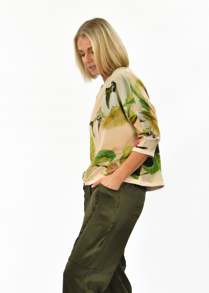 Twilight Silk Top - Birds