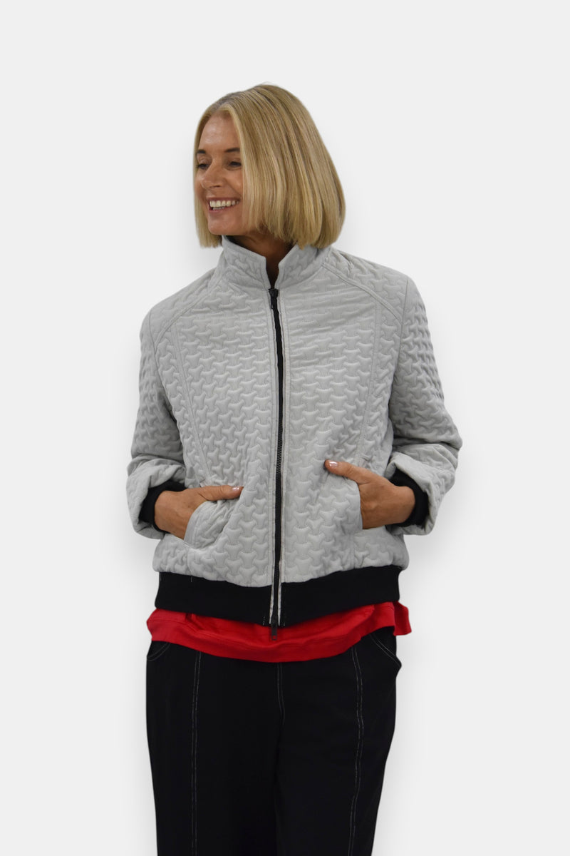 Blizzard Quilted Velvet Jacket - Silver