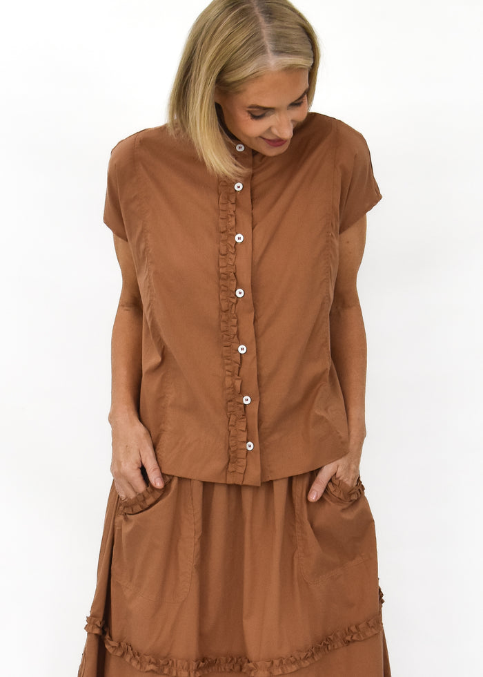 Frill Seeker Shirt - Caramel
